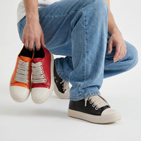 Sepatu Sneakers Fashion Pria Wanita Tali Lebar Kasual Sepatu Board Retro Kulit Asli Sepatu Skate Jalan Santai Streetwear