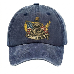 Cappellino da Baseball Personalizzato 'Don't Tread on Me' a 6 Pannelli in Cotone Twill Effetto Vissuto, Cappello Patriottico all'Ingrosso OEM - Product Image 1