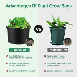 Sacs de culture respirants et épais pour fraises, robustes, de 1, 2, 3, 5, 7, 10, 20, 25 gallons, sacs de culture écologiques pour plantes et pommes de terre - Product Image 4