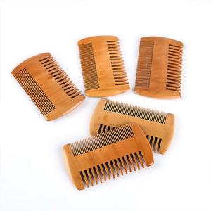 Peigne à barbe en bois de santal à dents larges pour hommes, avec logo personnalisé, antistatique, pour le soin de la barbe, vente en gros - Product Image 5