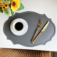 Nouvelle nappe de table ovale de luxe en cuir PU 45x30cm, résistante à la chaleur, imperméable, anti-taches, impression personnalisée, pour la maison et les mariages