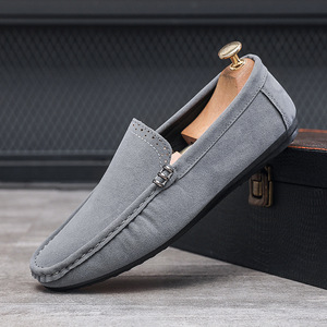 Men's Retro Trendy Suede Loafers One Foot Stirrup Lazy Shoes for Spring/Autumn Outdoor Casual Leather Driving Shoes PU <b>Insole</b> - Product Image 2