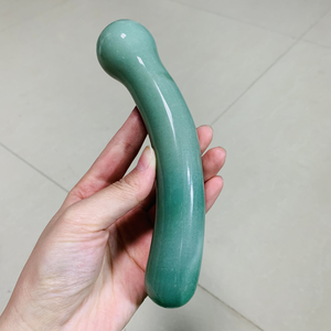 Varita de Masaje Yoni de Cristal de Aventurina Verde Natural Curativa, Juguete Sexual para Mujeres, Dildo para Punto G, Varitas Yoni Curvas de Jade con Forma de Pene - Product Image 2