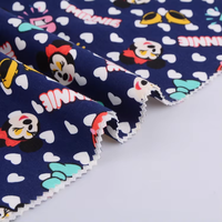 Tissu en coton 85% et nylon 15% 300GSM, imprimé numérique motif dessin animé, maille scuba douce antistatique pour robes, vestes et tenues pour enfants