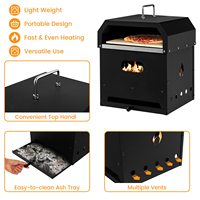 Four à pizza portable 4 en 1 multifonction et détachable de 16 pouces pour le barbecue et le camping.