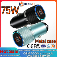Pengisi Daya & Adaptor Perjalanan 75w Tipe C Pengisi Daya Cepat Mobil Adaptor Pengisi Daya Ponsel Dual USB Pengisi Daya Mobil Pengisi Daya Rokok Mobil
