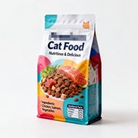 Sachet Doypack Personnalisé en PE Imprimé Dessin Animé pour Aliments pour Animaux (Chats et Chiens) avec Fermeture Éclair Durable