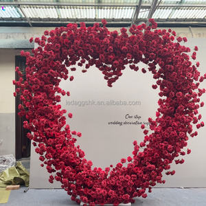 LEDA Custom 7ft Flower Arches Wedding <b>Decoration</b> Backdrop Artificial Red Heart Shaped Arch for Wedding <b>Party</b> Stage Decor - Product Image 3
