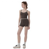 Ensemble de yoga Raitis pour femmes, style transfrontalier Europe-Amérique, en Spandex/Nylon respirant 220 g/m², couleur unie, effet galbant