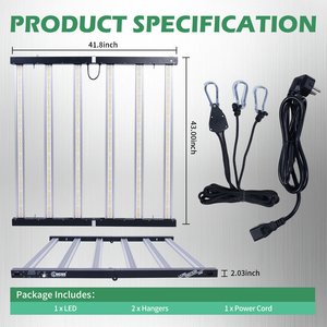 Luces LED de cultivo Lucius de 720W, 6 barras, 5x5, con atenuación de 2 canales, espectro completo UV IR, controlador integrado para plantas de interior comerciales - Product Image 3