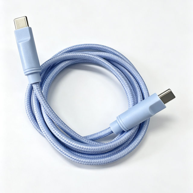Type-C USB Cable PD100W Fast Charging with Braid Shielding and PVC/TPE/Silicone Materials-1m/2m Lengths