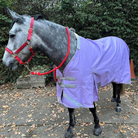 Couverture d'écurie professionnelle pour chevaux, imperméable, couverture d'hiver bleue, tissu 1200D, fausse fourrure pour le cou, garde au chaud contre le vent