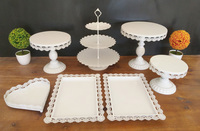 Support à gâteaux rond en métal avec dentelle, plateau de présentation pour pâtisseries, bonbons, décoration de table de mariage, plateau à cupcakes, support à gâteaux, décoration de mariage