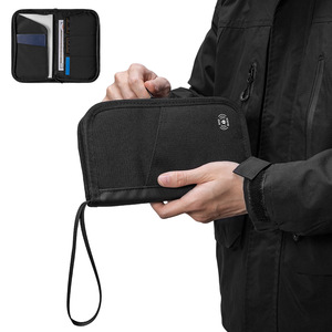 Bolsa de Poliéster Negra con Bloqueo RFID para Certificados, Portadocumentos Portátil con Cierre, Porta Pasaportes para Viajes - Product Image 2