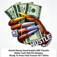 Transferts DTF graphiques Dollar Monnaie Prêts à Presser Vente en Gros Impressions Personnalisées par Transfert Thermique Expédition Rapide pour T-shirts et Robes