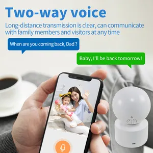 2024 4MP 10x Zoom Dual Lens Wireless Indoor Surveillance Camera Night Vision Remote Control Voice 1080P NVR Memory Card Cloud