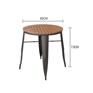 <span class=keywords><strong>Mesa</strong></span> redonda impermeable para exteriores, <span class=keywords><strong>Mesa</strong></span> compuesta de plástico y madera, <span class=keywords><strong>mesa</strong></span> de comedor de café de Metal, juego de <span class=keywords><strong>mesa</strong></span> y silla WPC para jardín - Product Image 2