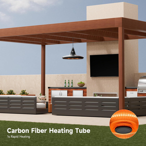 Calentador Eléctrico de Techo para Exteriores, Halógeno/Tubos de Fibra de Carbono, Elemento Calefactor Infrarrojo para Jardín con Control Remoto - Product Image 5