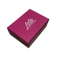 Impression recto verso avec logo personnalisé Boîte d'emballage cadeau en papier de luxe rose pliable pour vêtements