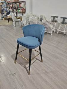 Tabouret de bar moderne en métal et cuir avec dossier haut pour usage commercial dans les restaurants, les cafés, les hôtels - Product Image 5