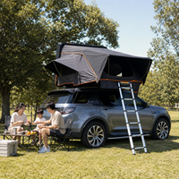 Tiendas de techo rígidas con ventanas laterales plegables para camping en coche, SUV, camión, viajes al aire libre, tienda de techo para vehículos.