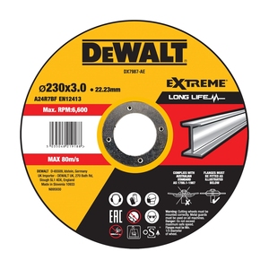 Disque de coupe DeWalt Extreme 230 mm x 3,0 mm pour la découpe des métaux - Product Image 1