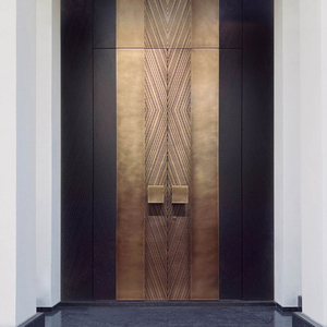 Puerta Doble de Aluminio de Diseño Personalizado a Precio de Fábrica en China, Estilo de <span class=keywords><strong>Entrada</strong></span> para Sala de Estar, <span class=keywords><strong>Entrada</strong></span>, Uso en Hoteles al Aire Libre - Product Image 5