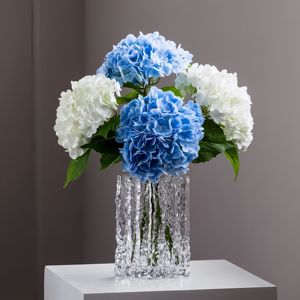 Grosir bunga dekorasi rumah pernikahan Hortensia Biru lateks Hortensia besar hidrangea sentuh asli buatan untuk Hari Valentine - Product Image 4