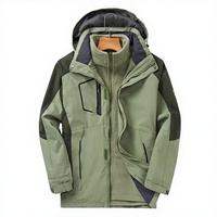 Veste de ski montagne coupe-vent pour homme, chaude, imperméable, à capuche, en microfleece, avec fermeture éclair, pour adultes