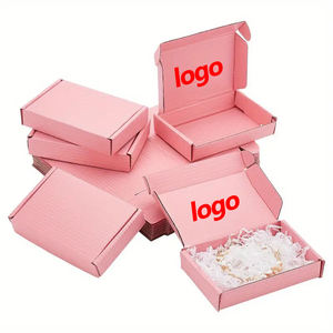 Wholesale Custom Printed Cardboard Corrugated Shipping Paper Pink <b>Box</b> UV Advantage for Clothes Mailer with Custom Logo - Product Image 2