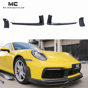 2020 911 992 aleta lateral de fibra de carbono estilo T Canard para Porsche 911 992 cuchillo de viento delantero aletas de repuesto de coche embellecedor de parachoques delantero <span class=keywords><strong>F</strong></span> - Product Image 1