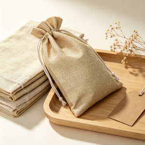 Pochette en jute avec cordon de serrage, sac cadeau en toile de jute naturelle, sac réutilisable avec cordon de serrage pour bijoux, bonbons, emballage de cadeaux de mariage - Product Image 4