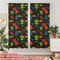 COSENNATUR Panneau de rideau de Noël personnalisé imprimé 100 % polyester avec passe-tringle, impression numérique 2D intégrale à motifs dispersés, pour les fêtes, OEM