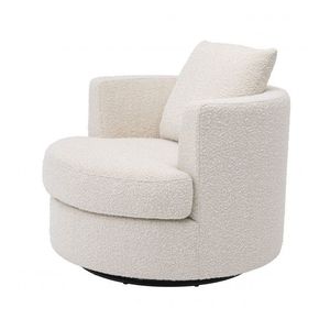 Moderne Gestoffeerde Ronde Boucle Stof Draaistoel Accent Stoelen Voor Woonkamer Slaapkamer Woningmeubilair