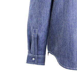 Men's <strong>Shirt</strong> Casual Paper for Summer Tie Front Single Breasted Long Plain Dyed <strong>Shite</strong> with a Pocket on the Chest OEM - Product Image 3