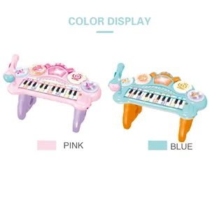 New Products Kids Piano Toy 24-key Keyboard Electronic Organ Musical Instrument With Microphone Toy Educational