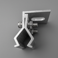 Pince de fixation pour panneau solaire AL6005-T5 anodisée, support de montage PV pour toiture en tôle pour toitures commerciales et industrielles