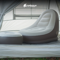 Ensemble de canapé gonflable pour jardin extérieur, fauteuil gonflable doux et moelleux avec ottoman pour terrasse