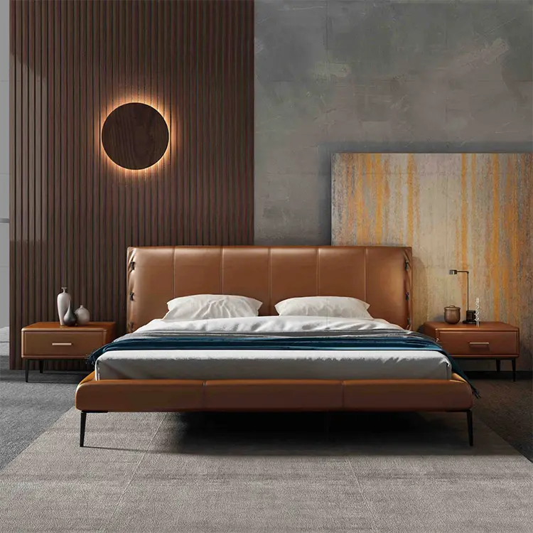 En çok satan çin fabrika toptan ev mobilya döşemeli king-size yatak özelleştirilmiş Modern yatak odası takımları