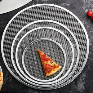 Churrasco Malha Bandeja Alumínio Redonda 6-18 Polegadas Resistente À Alta Temperatura Pizza Tela De Grade De Cozimento De Pizza - Product Image 4