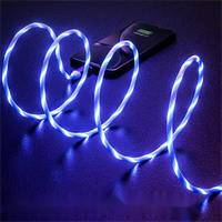 Câble de données USB Type-C à charge rapide lumineux à LED avec gaine en PVC tressé en aluminium pour iPhone et Android (vente en gros)