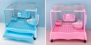Jaulas para conejos al por mayor, rosas y azules, universales para interiores, con ruedas, jaulas de cría para mascotas, jaula para conejos con bandeja - Product Image 5