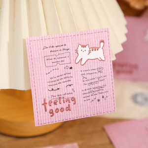 Bloc de Notas Adhesivas de 60 Hojas por Paquete, Serie Tela Cálida, Paquete Doble, Ilustraciones Lindas en Tono Salado, Planificador para Estudiantes - Product Image 3