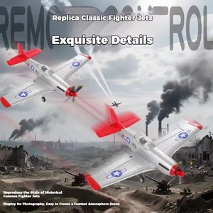 CQZNRC FX9501 Avión de Combate <span class=keywords><strong>RC</strong></span> <span class=keywords><strong>P51</strong></span> Mustang 2.4G, Modelo de Avión de Guerra de Espuma EPP de 4 Canales, Planeador Volador sin Escobillas con Giroscopio de 6 Ejes, RTF - Product Image 5
