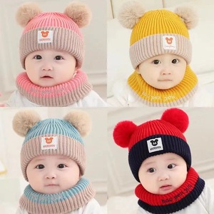 Nouveau Style de mode de haute qualité chaud fourrure châle enfants hiver coupe-vent mignon noël bébé pull en peluche chapeau écharpe - Product Image 4
