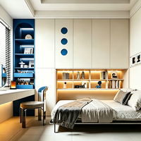 Multifunktionales Integriertes Murphy-Bett mit Bücherregal, Schminktisch & Kleiderschrank, Anpassbares Wandbett mit Hochwertiger Hardware