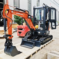 Nouvelle mini-excavatrice de 2,5 tonnes avec moteur Yanmar japonais d'origine, excavatrice sur chenilles diesel avec cabine pour travaux agricoles et de construction