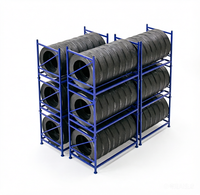Support de rangement vertical pliable en acier robuste à 5 niveaux pour pneus, empilable, anti-corrosion, pour réparation automobile, réglable