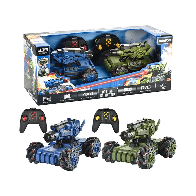 2.4G Battle Tank with Spray Remote Control car combat vehicle double combination kids toys