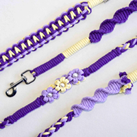 Laisse pour chien en coton tressé faite à la main, en macramé doux, personnalisable, esthétique et durable, de 0,9m à 2,4m, vente en gros, cadeau en vrac